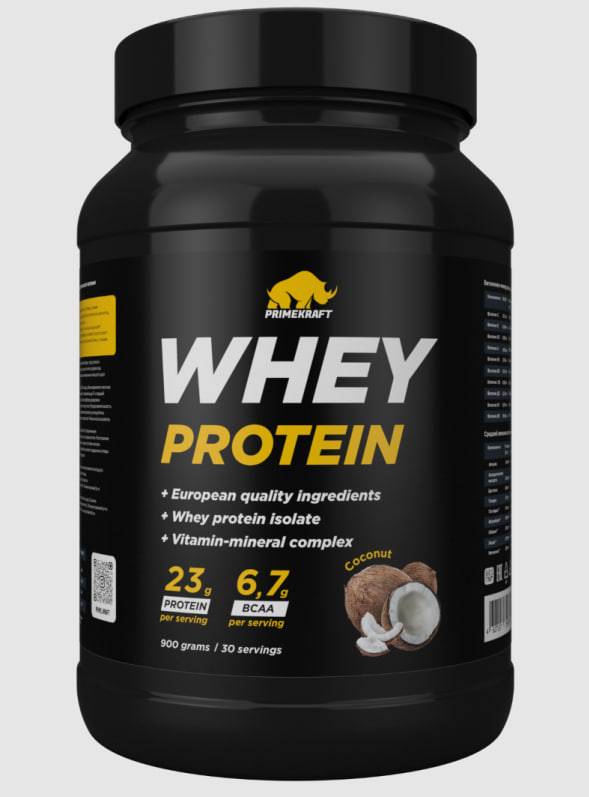 Протеин сывороточный PRIMEKRAFT Whey Protein, Кокос (Coconut)