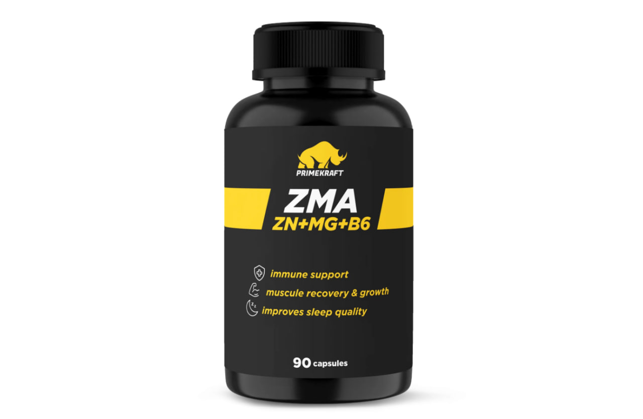 ZMA PRIMEKRAFT / Витаминный комплекс ЗМА цинк 25 мг, магний 600 мг, B6, 90 капсул — 90 порций (3 курса) / Тестостерон для мужчин, укрепление нервной системы, витамины для мужчин