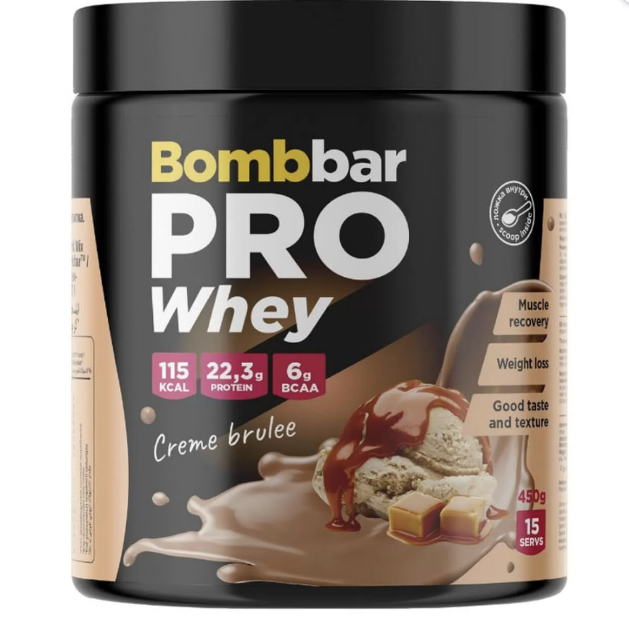 Bombbar Протеин сывороточный без сахара Whey Protein Pro «Крем-брюле»
