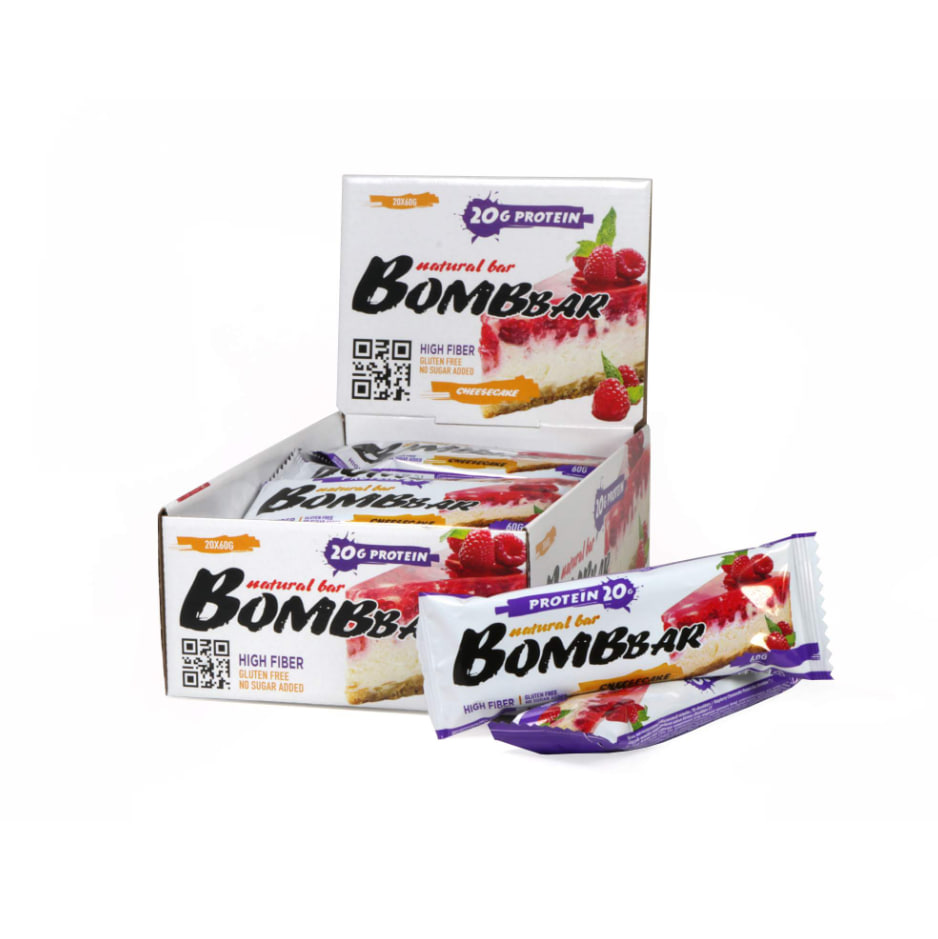 Bombbar Протеиновые батончики без сахара Малиновый чизкейк