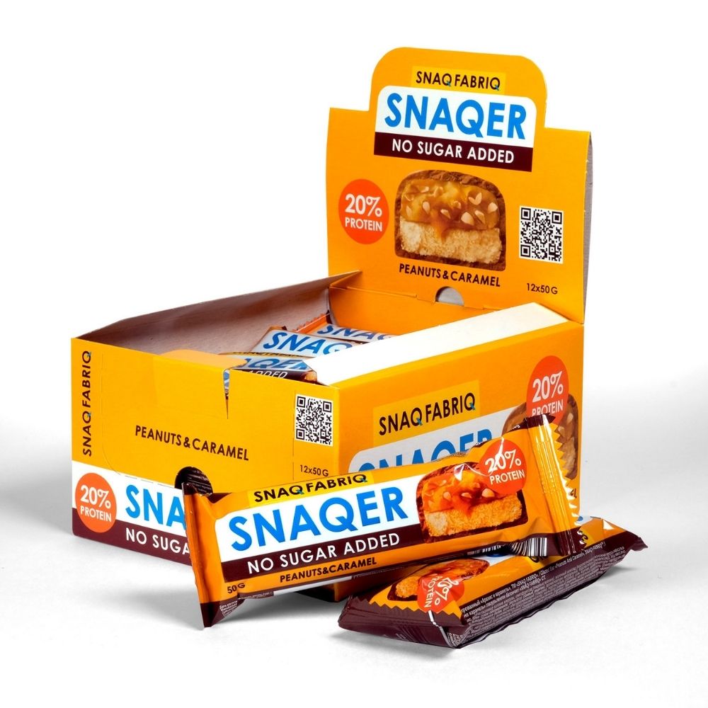 Snaq Fabriq Протеиновые батончики без сахара SNAQER «Арахис и Карамель»